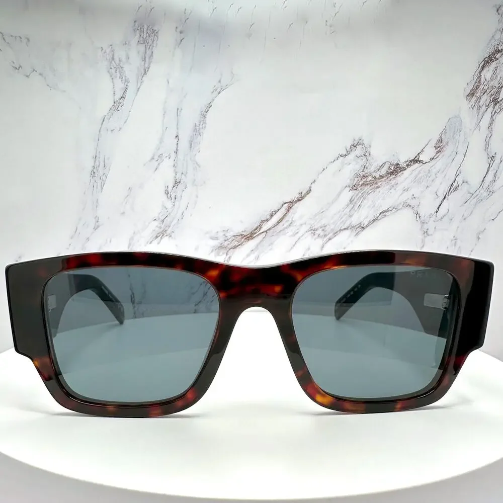 New PRADA Sunglasses Brown Root Tortoise Square Men's Plaque Logo - Picture 3 of 16